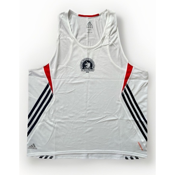 Vintage Adidas Boston Marathon 2006 Tank Top White Red Men's Size XL‎ EUC - Picture 1 of 9